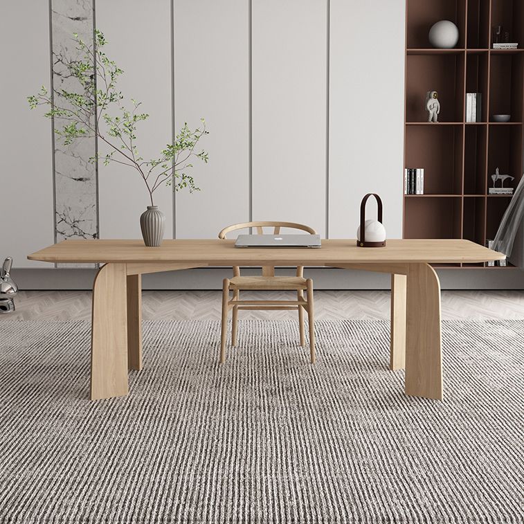 Solid Wood Contemporary Dining Table Rectangular Dining Table with 4 Legs