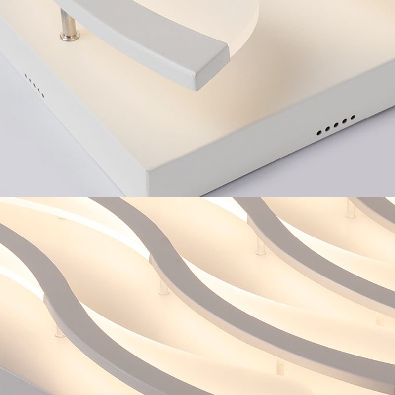 Wavy Flushmount Lighting Modernism Acrylic LED 21.5"/26" Wide Living Room Ceiling Flush Light in Warm/White Light