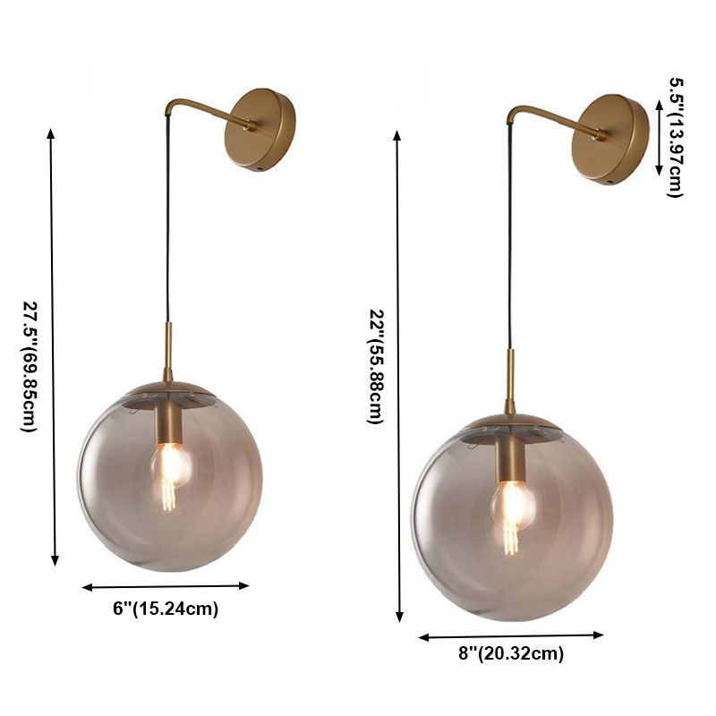 Moderner Stil kugelförmiger Wandlampenglas 1 Lichtwandbeleuchtung