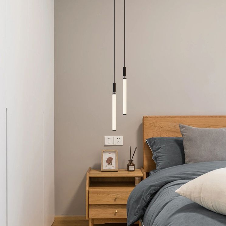 Lampada a sospensione del soffitto tubolare Minimalista Acrilico Black-White LED LEGGIO