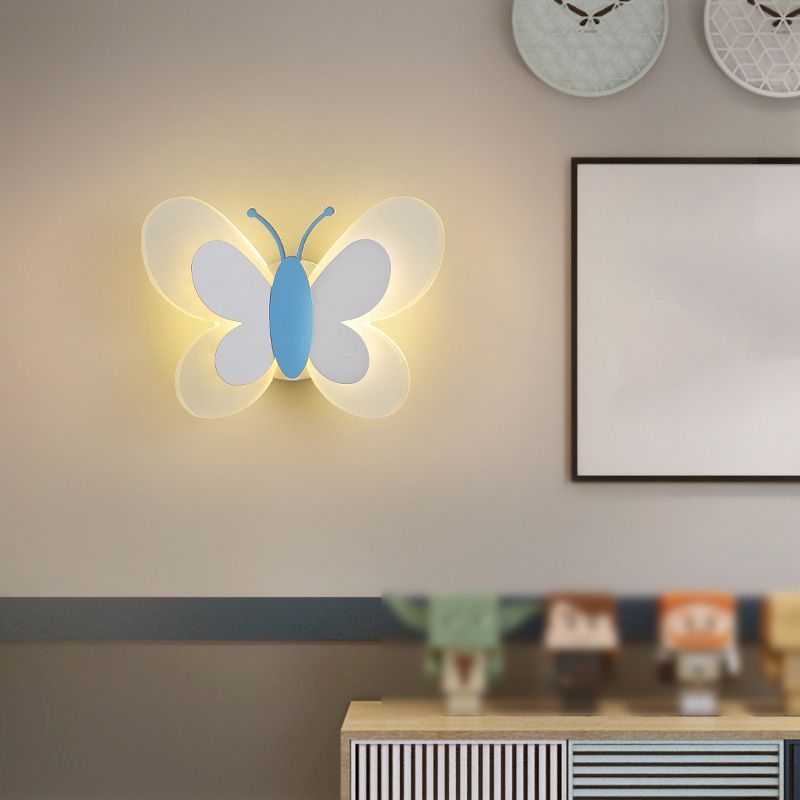 Contemporary Butterfly Wall Lamp Metal 1 Light Sconce Lights