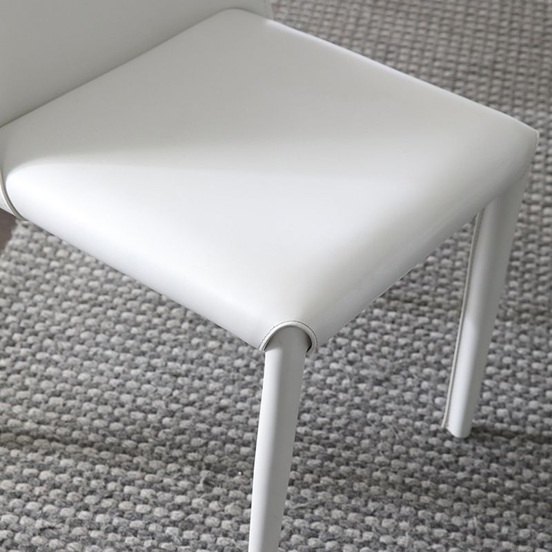 Parsons Armless Dining Chairs Indoor Dining Room Faux Leather Side Chair