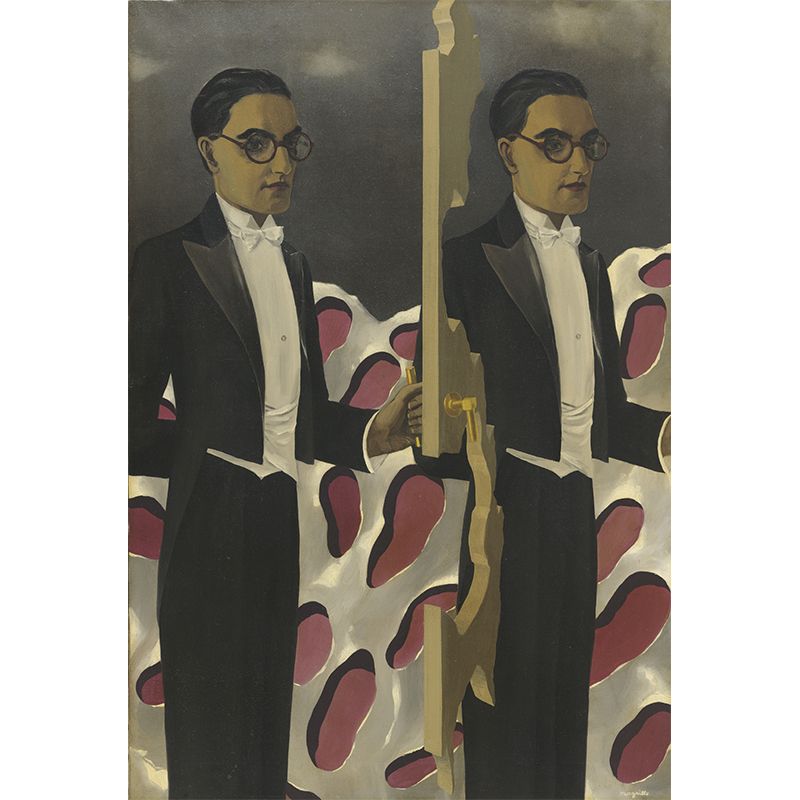 Surrealism Waiters Wallpaper Murals Black and Brown Figure Painting Wall Art for Decoration