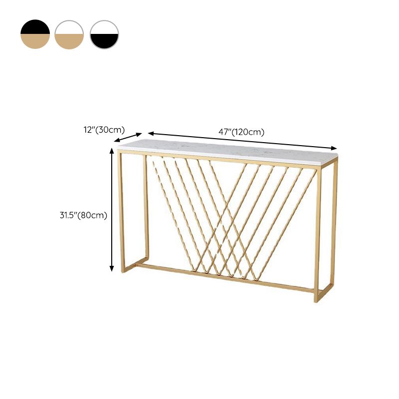 Rectangle Console Accent Table Antique Finish Sofa Console Table in Stone