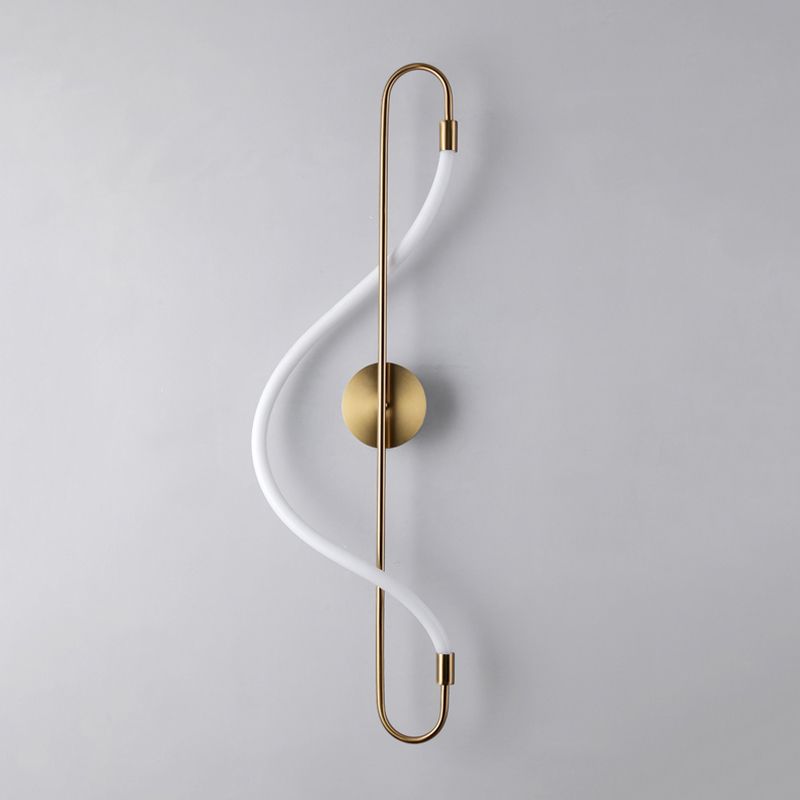 Modern Metal Wall Sconce Note Shape Wall Light with Silicone Shade for Bedroom