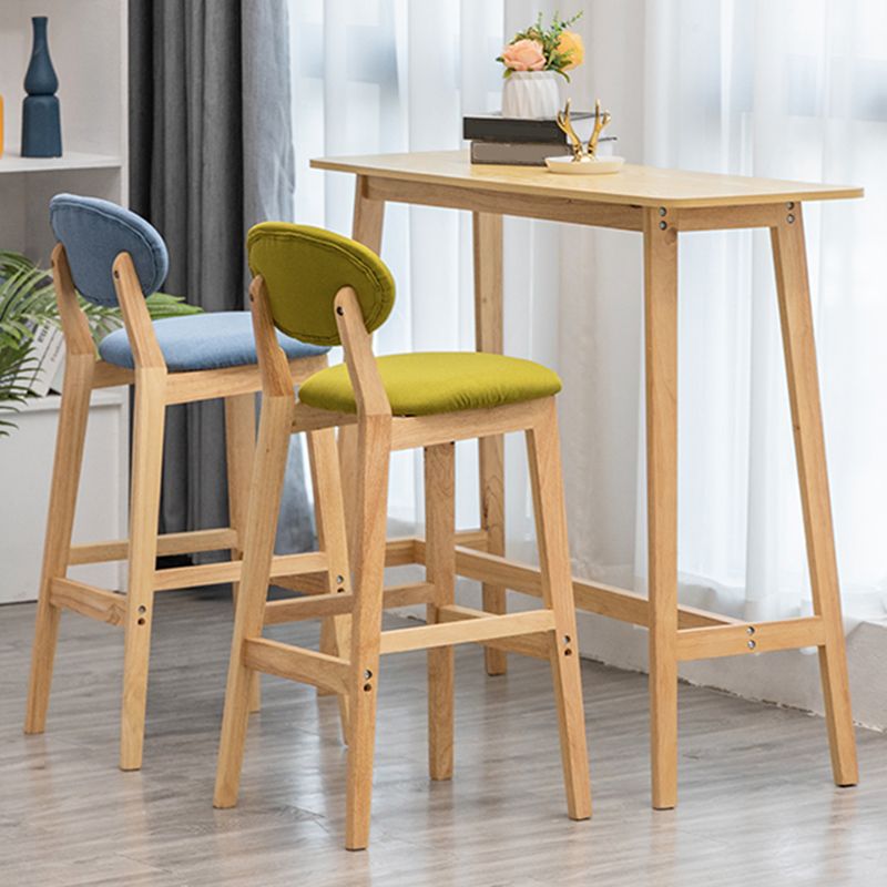 Modern Armless Backrest Counter Stool Wood Living Room Bar Stool with Cushion