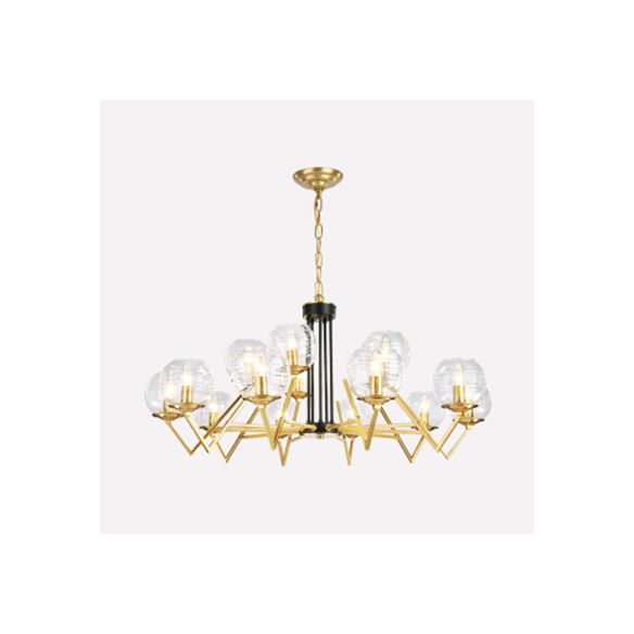 Kaarsen woonkamer kroonluchter met ovale schaduw goud modern elegant hanglamp in gouden afwerking