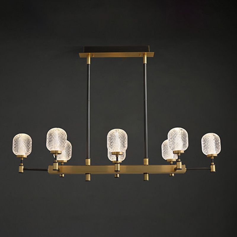 Lampadella ovale in vetro ovale trasparente per la sala da pranzo della sala da pranzo