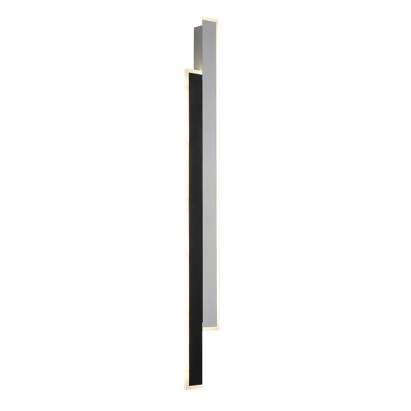 Metal Linear Shape Wall Light Modern 2-Lights Wall Mounted Light Fixture in Black