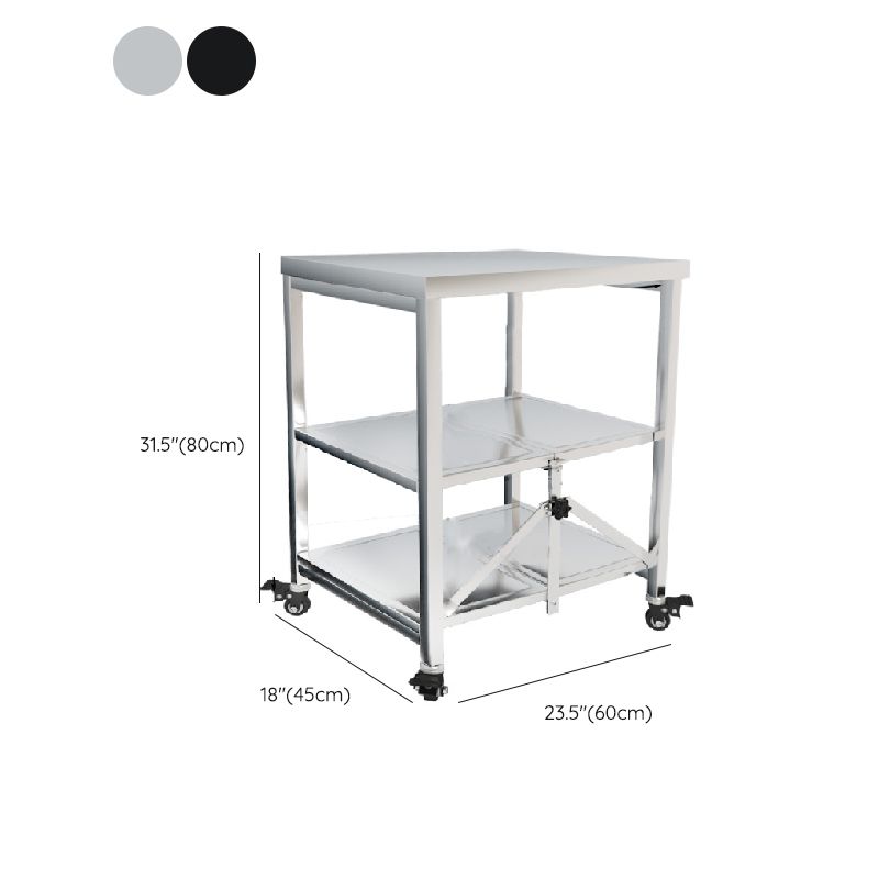 Modern Metal Prep Table Home Kitchen Prep Table with Shelves