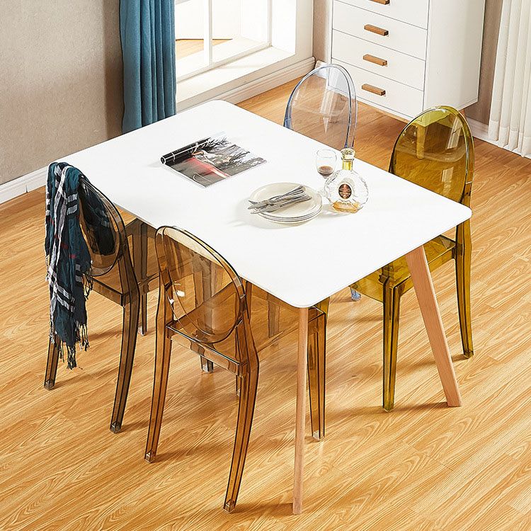Silla lateral de plástico moderna con acabado mate, silla de comedor con respaldo abierto