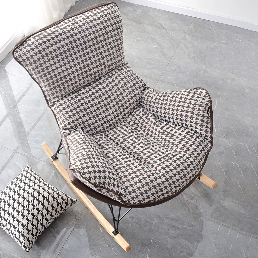 Contemporary Style Nursery Rocking Chair Indoor Rocking Chair with Ottoman