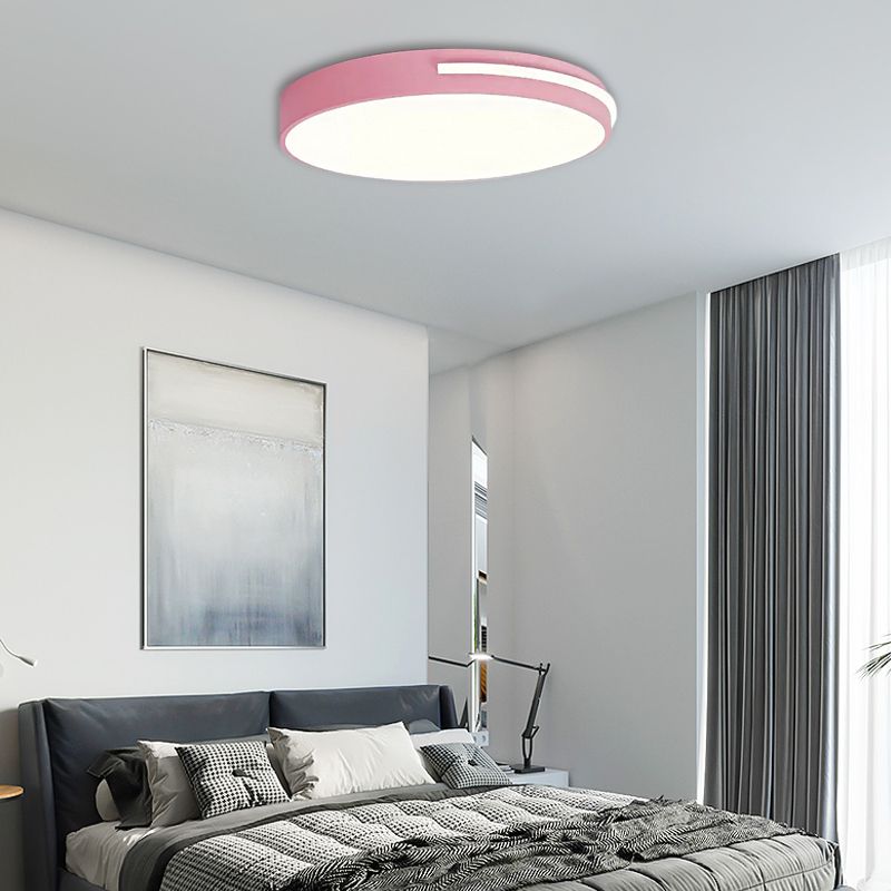 Acrylic Slim Round Flush Mount Light Kid Bedroom Nordic Stylish Ceiling Lamp
