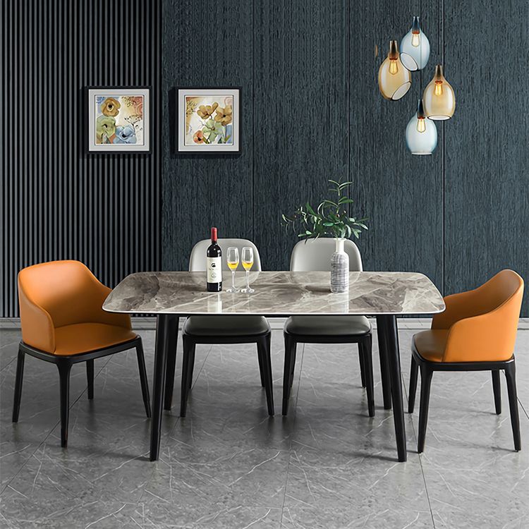 Rectangle Modern Dining Table Four-Color Fixed Table with Sintered Stone