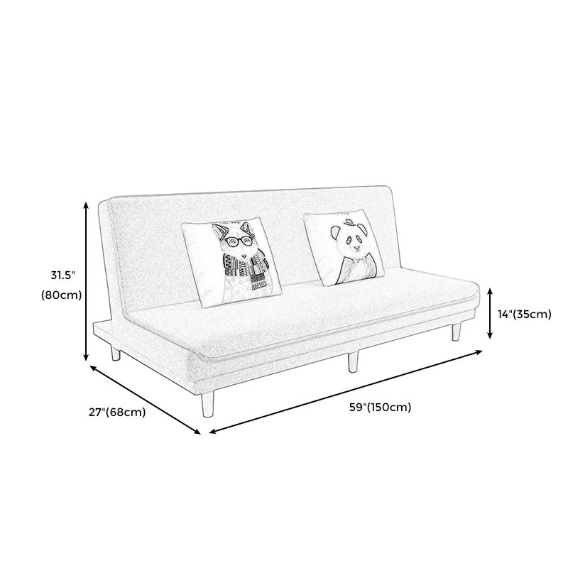 Fabric Adjustable Sleeper Sofa Split Back 59"/66.93"/70.87" Wide Armless Sofa Bed