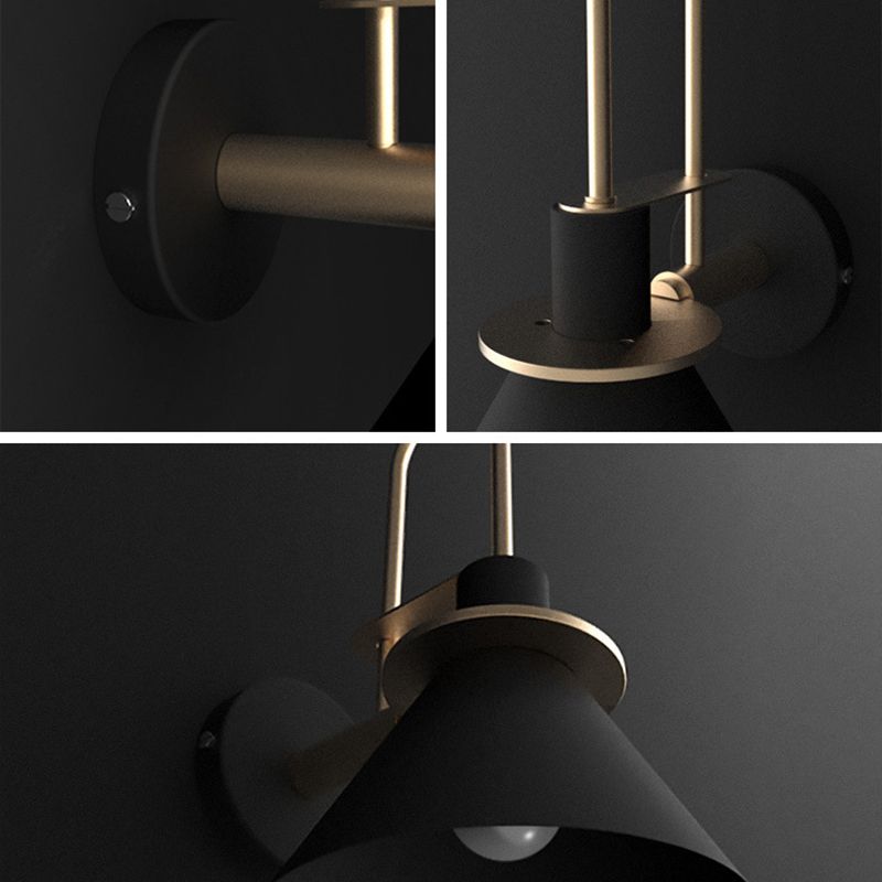 Postmodern Simplicity Cone Wall Lamps Metal Wall Lighting Fixtures for Bedroom