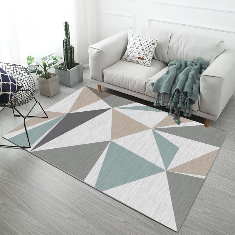 Funky Modern Graphic Design Rug Comfort Polyester Rectangle Carpet Non-Slip Backing Area Rug for Home Decoration