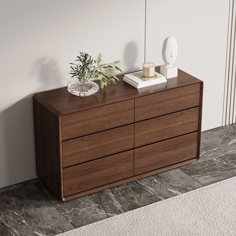 Wooden Chest in Brown Rectangle Accent Chest with 6 and 8 Drawers