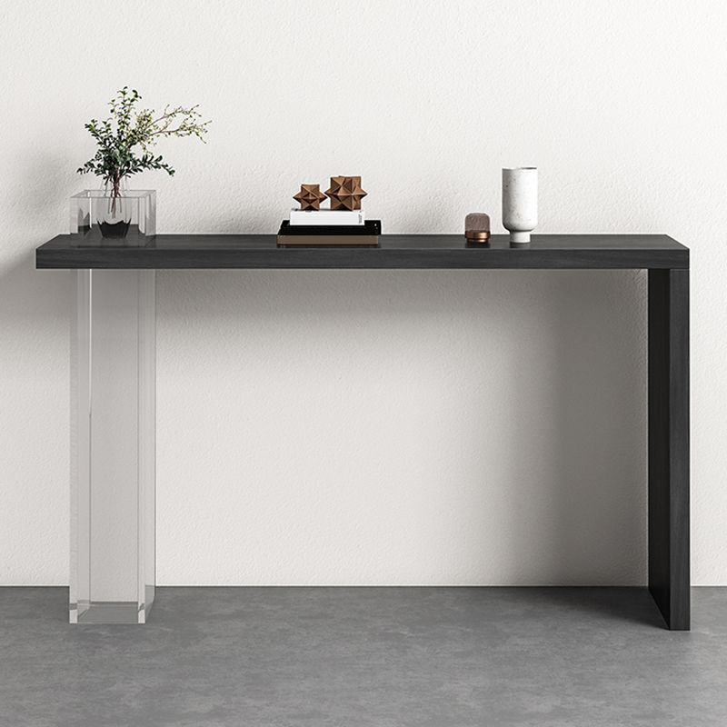 Contemporary Wooden Console Accent Table with Acrylic Bracket for Hall