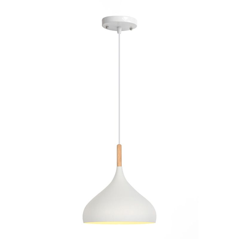 Pot Cover Shape Hanging Lighting Modern Metal 1 Light Pendant Lamp for Living Room