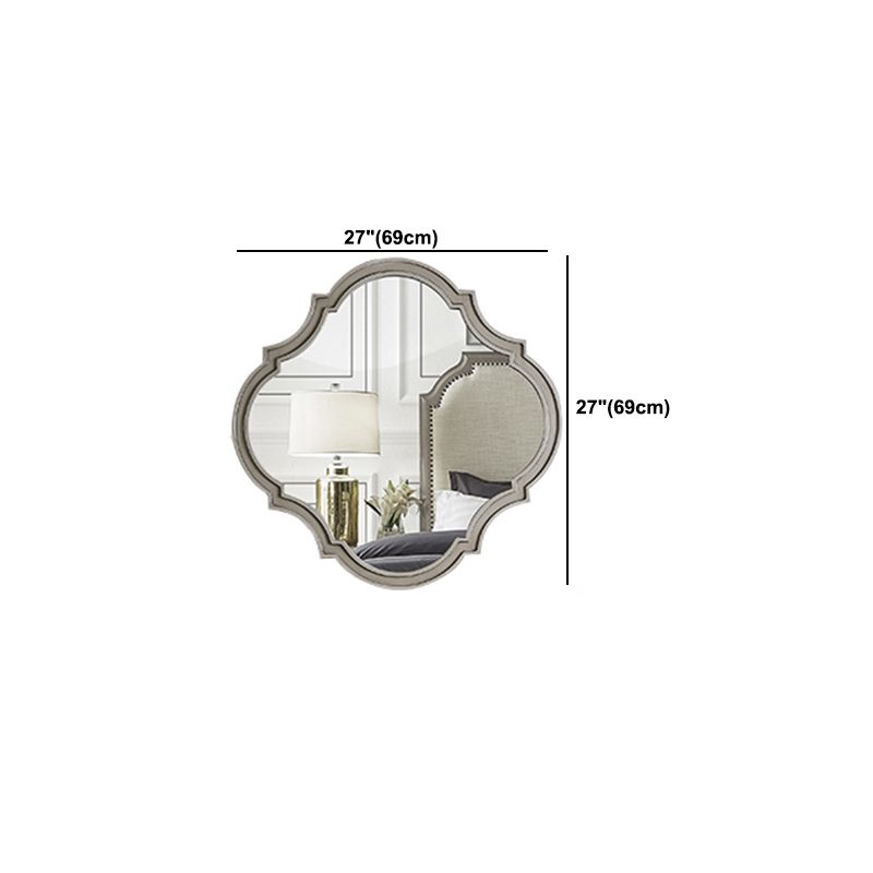 Two Piece Traditional Mirrored Vanity Set Solid Wood Dressing Table