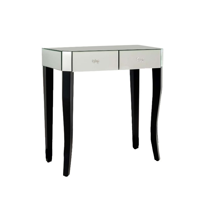 Tri-Folding Mirror Vanity Table Set 31.5" Wide 2-drawer Mirrored Vanity Desk