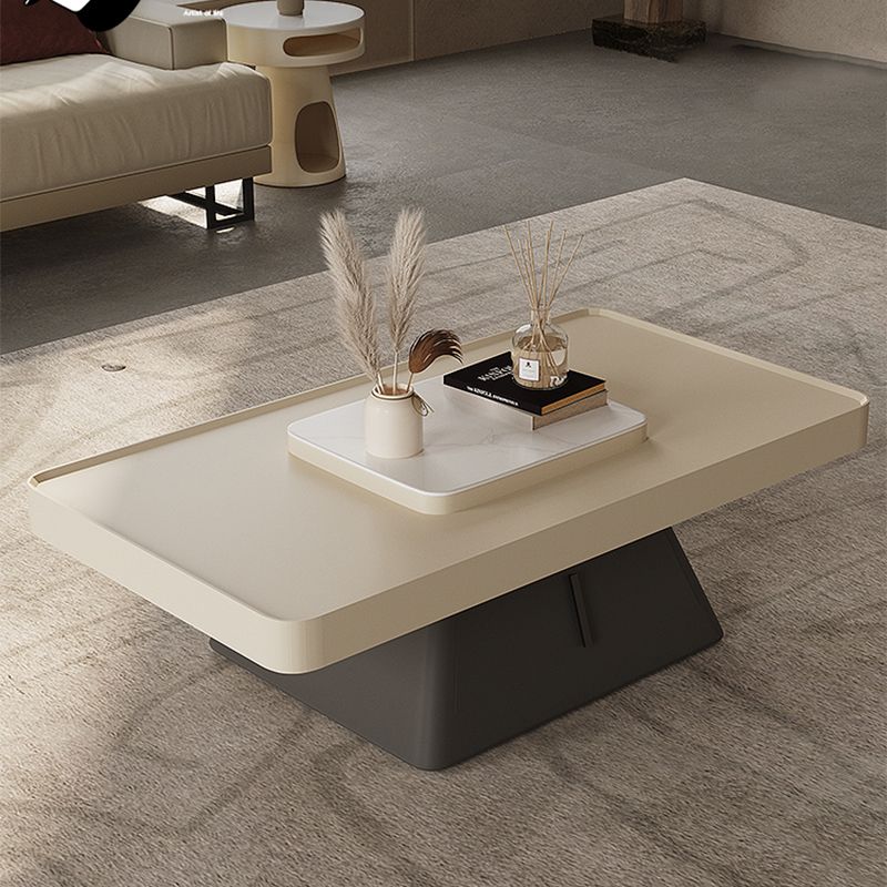 27" Wide Glam Cocktail Table Pedestal Rectangle Coffee Table