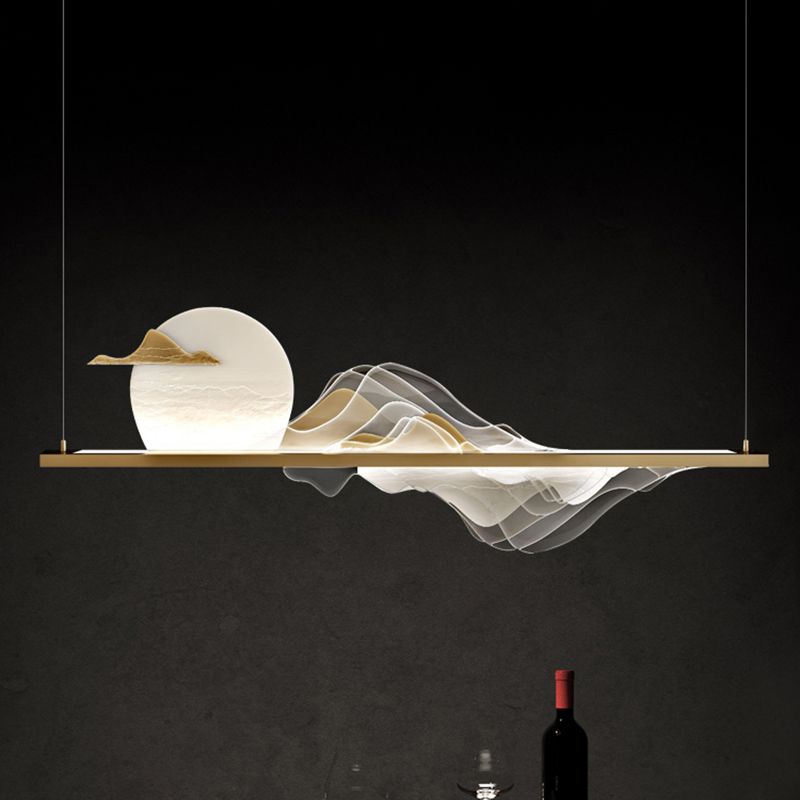 Luces colgantes colgantes de metal lámparas colgantes lineales modernas para el comedor