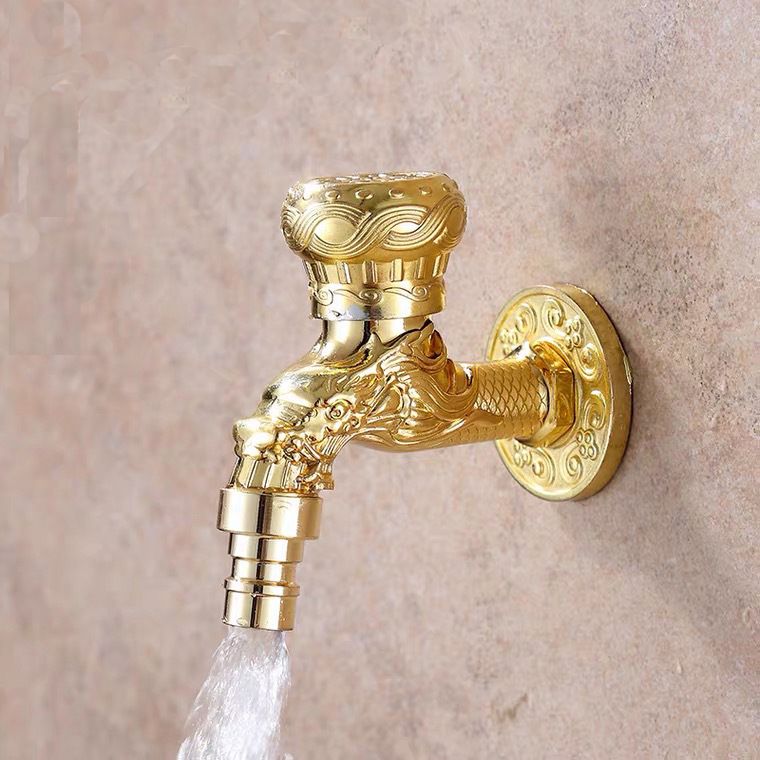 Vintage Classic Sink Faucet Zinc Single Handle Dragon Embossing Wall Mounted Faucet