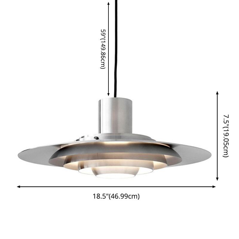 Postmodern Metal Tiers Design Single Bulb Pendant Light for Bedroom Dining Room