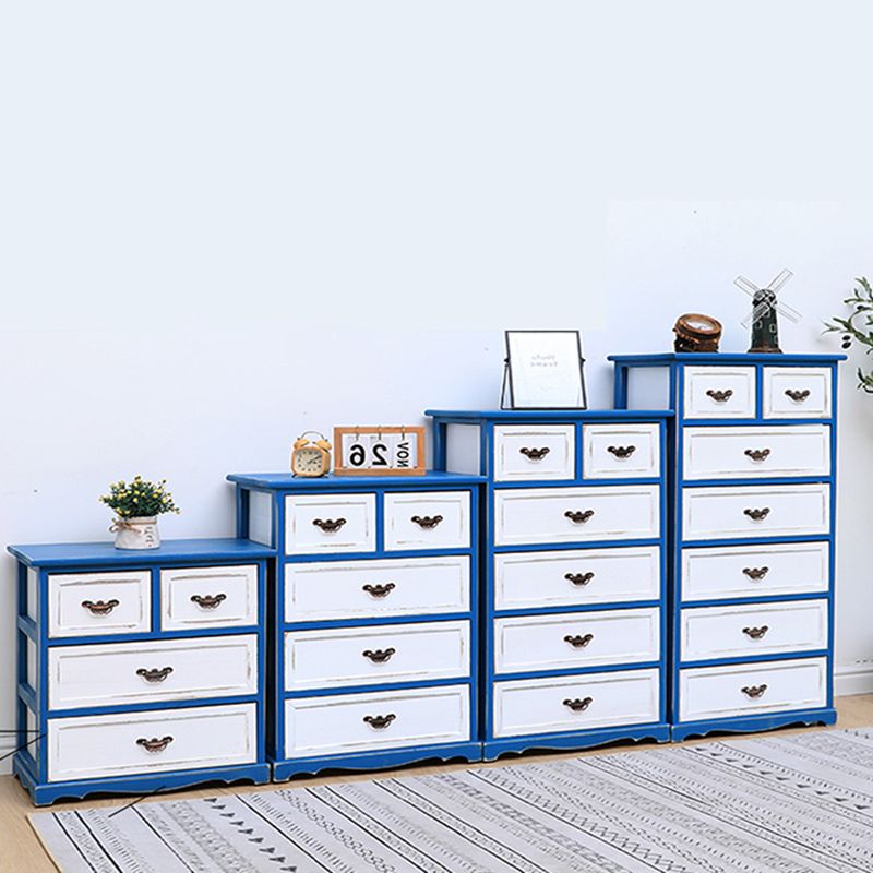 Nautical Bedroom Solid Wood Storage Chest Vertical Chest with Drawers
