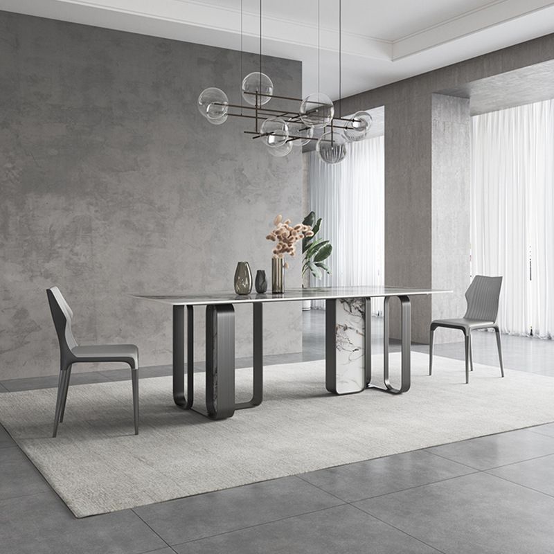 Designer Style Sintered Stone Top Dining Set Rectangle 1/3/4/5/6 Pieces Dining Table Set