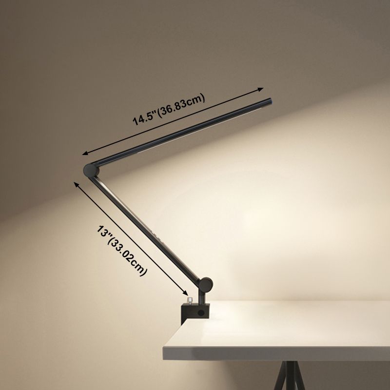 Lampade da tavolo da notte lineari in stile moderno in metallo 2 comodini leggeri in nero
