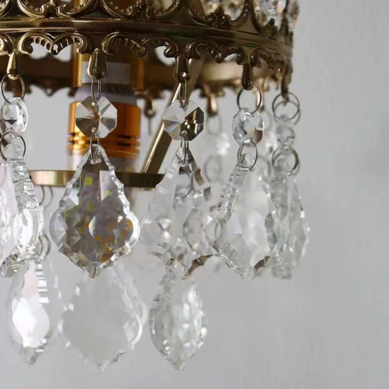 Unique Shape Crystal Wall Lighting Modern Style 1 Light Wall Mounted Light in Brass