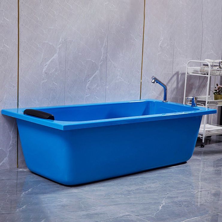 Modern Rectangular Bathtub Back to Wall Soaking Acrylic Freestanding Bath