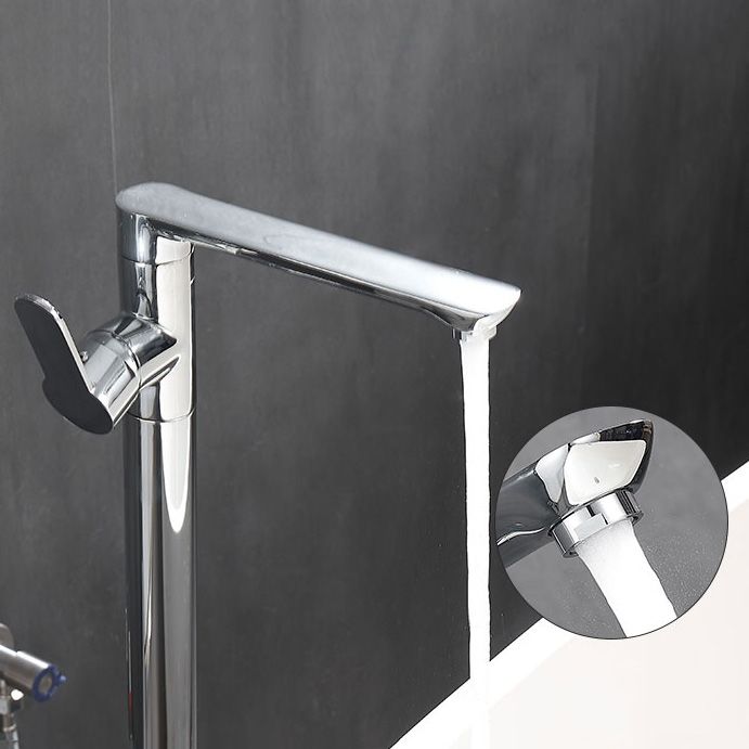 Modern Floor Bronze Freestanding Tub Filler Swivel Freestanding Faucet