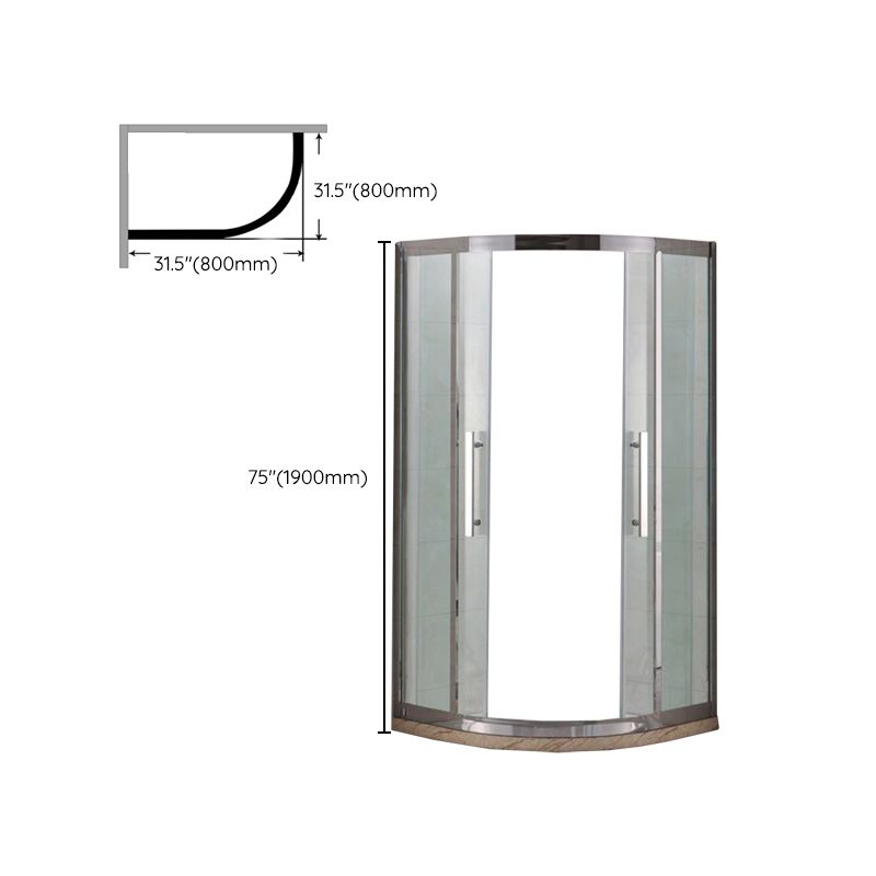 Round Tempered Glass Shower Stall Framed Easy Clean Glass Shower Enclosure with Header