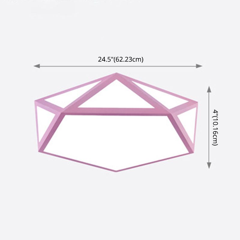 Nordic Style Flush Mount Ceiling Lamp Diamond Shape LED Flush Mount Lighting for Bedroom