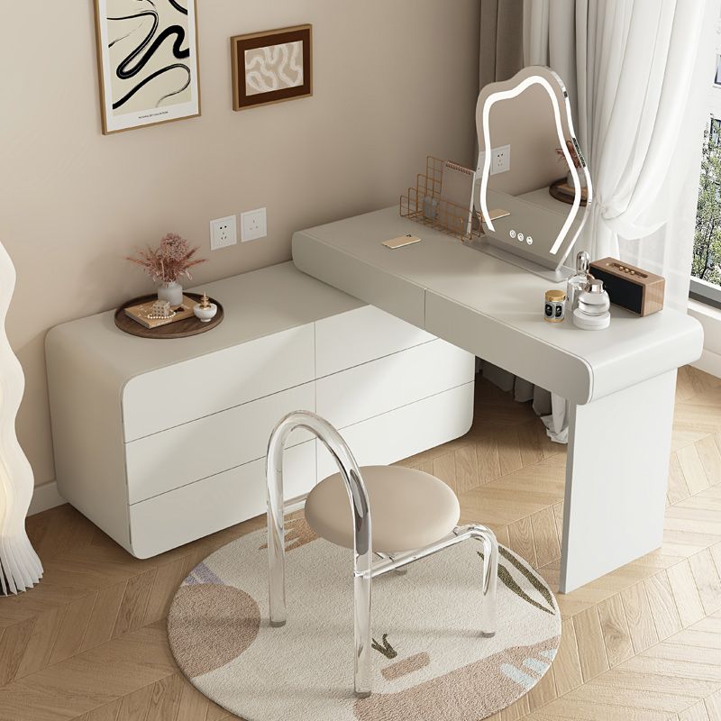 Scandinavian Vanity Set White Bedroom Mirror Vanity Dressing Table