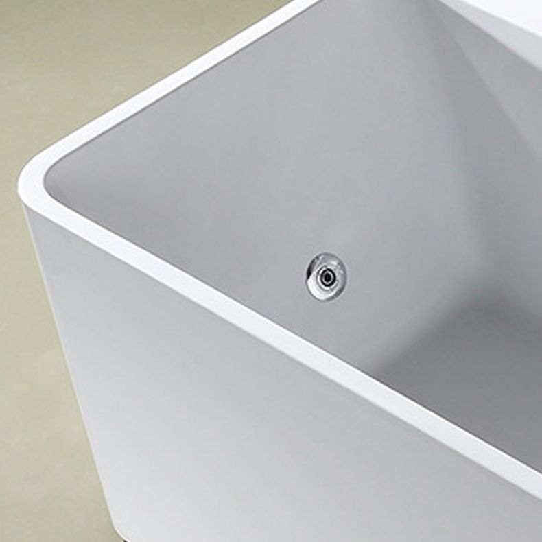 White Acrylic Rectangular Bath Tub Whirlpool Stand Alone Tub with Faucet