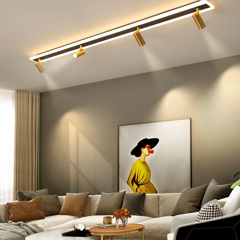 Montaggio a filo a LED ACRILICO rettangolare nella moderna semplicità in metallo semifulò la luce del soffitto per soggiorno