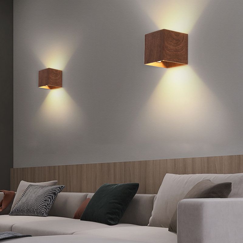 2-Light Modernism Beige/Brown Wall Mounted Sconce LED Shaded Wall Light for Bedroom