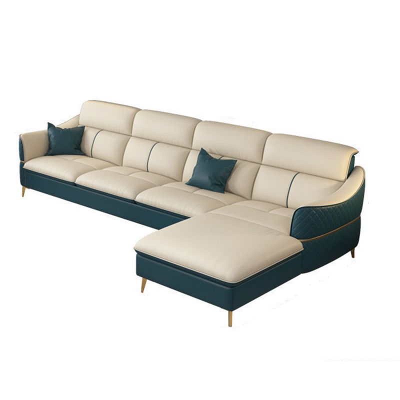 Glam Style Sofa Bed with Padded Leather and White Upholstery Sofa