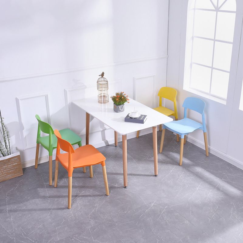 Ensemble de chaises de salle à manger avec pieds en bois et dossier ouvert, chaise d'appoint pour maison scandinave