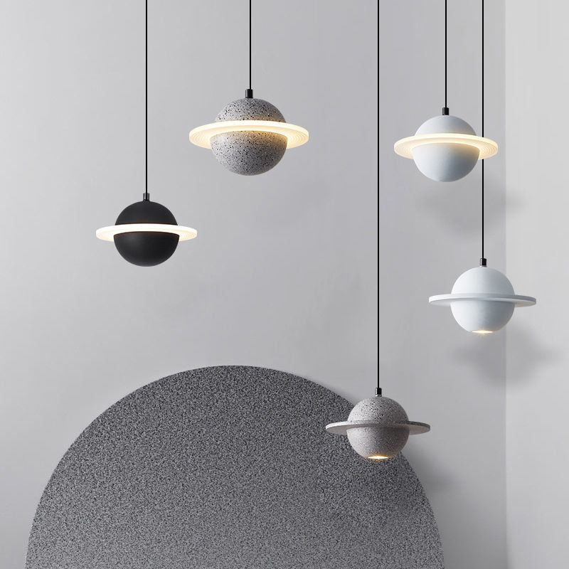 Modern Simplicity Round Ceiling Chandelier Cement Hanging Light for Living Room