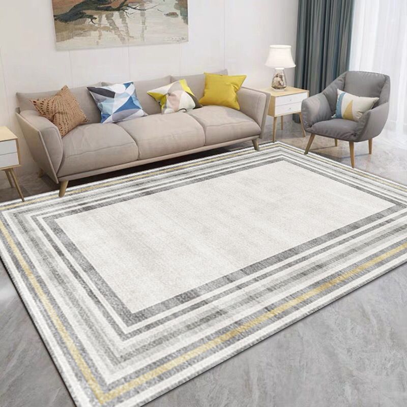 Brown Streak Indoor Rug Polyester Casual Rug Non-Slip Backing Rug for Drawing Room