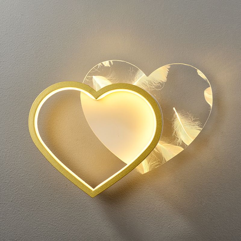 Iluminación de pared de plumas geométrica de pared de pared LED nórdica con sombra acrílica