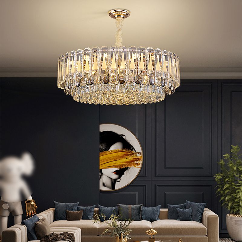 Contemporary Style Geometry Pendant Chandeliers Crystal Chandelier Lights in Gold