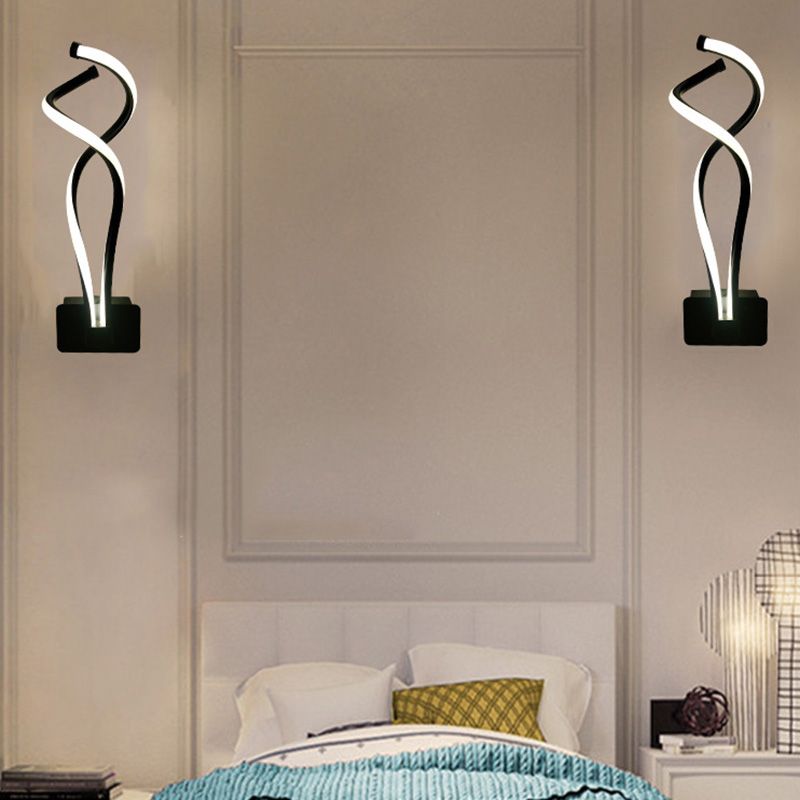 Accoglienza a parete a spirale Freeture Minimalist in stile Minimalista LED LED Black Wall Sconce Illuminazione