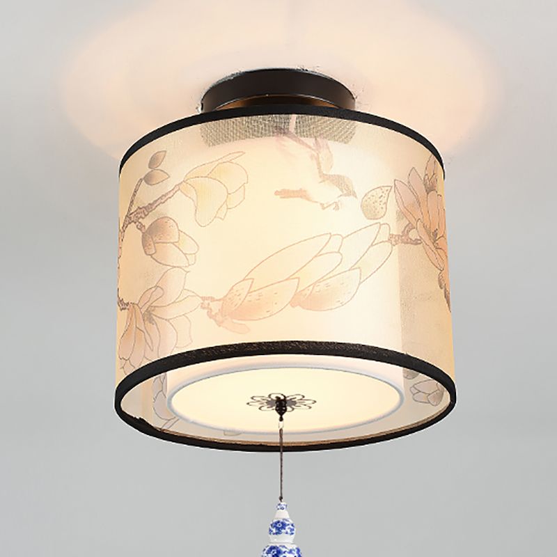 Plafonnier encastré en tissu, plafonnier de Style chinois pour salon